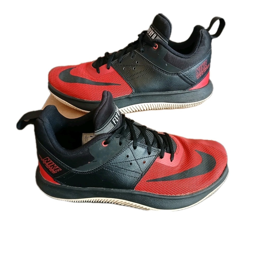 Nike Fly By II Mens Basketball‎ Shoes Red Black Low Top Sneakers CU3503-600